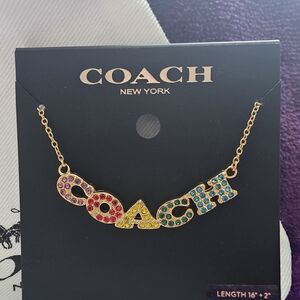 Coach Vibrant Multicolor Logo Necklace